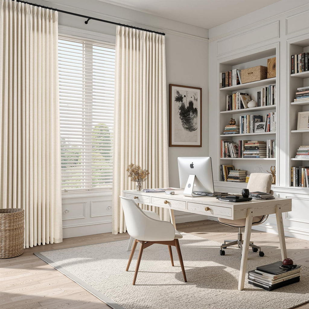 Linen Pinch Pleated Curtains 100x96 Inches Natural