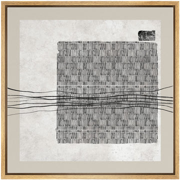Framed Canvas Print Wall Art Geometric Gray White Pastel Square Polygons Abstract Shapes Illustrations Modern Art