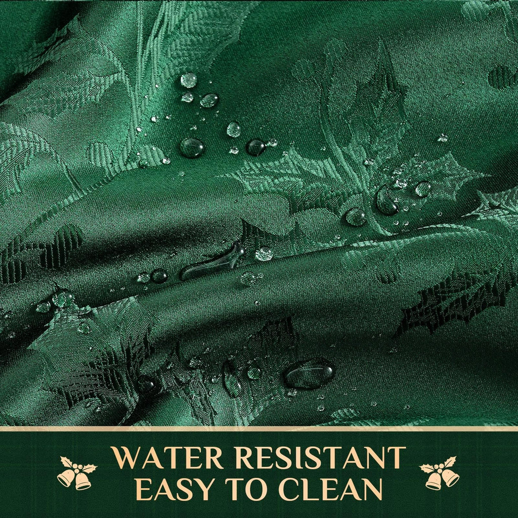 Christmas Jacquard Round Tablecloth, 70 inch, Green