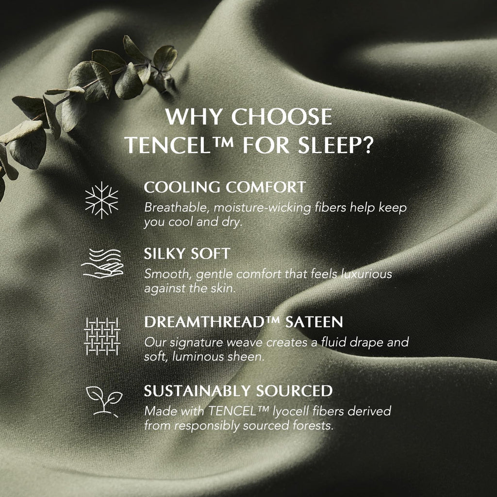 TencelTM Sheet Set, Breathable & Cooling, King, Dark Olive Green