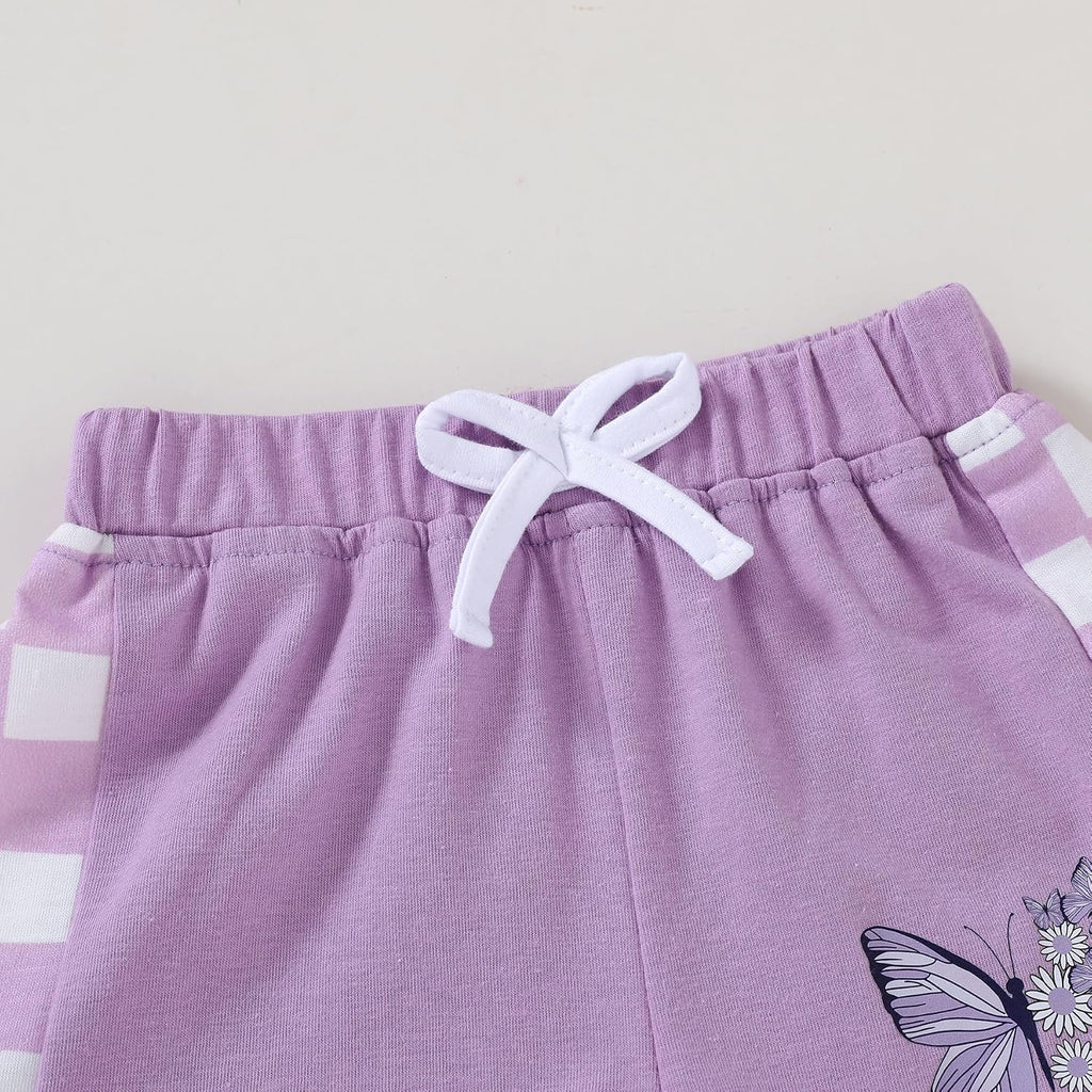 Toddler Baby Girls Summer Clothes Short Sleeve T-Shirt Shorts Set