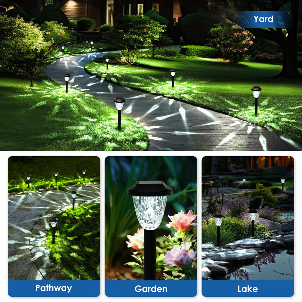 Cool Outdoor Solar Garden Path Lights, Waterproof 16PK