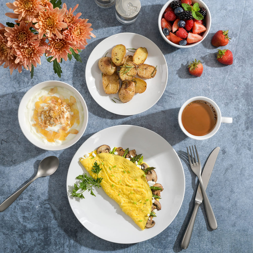 Ogalla 30-Piece Dinnerware Set - Porcelain, Chip & Scratch Resistant, White - Service for 6