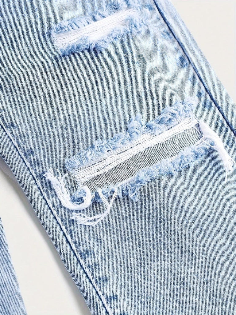 Jeans for Girls Baggy Wide Leg Ripped High Elastic Waisted Denim Pants Y2K Boyfriend Skater Streetwear Cute Trousers