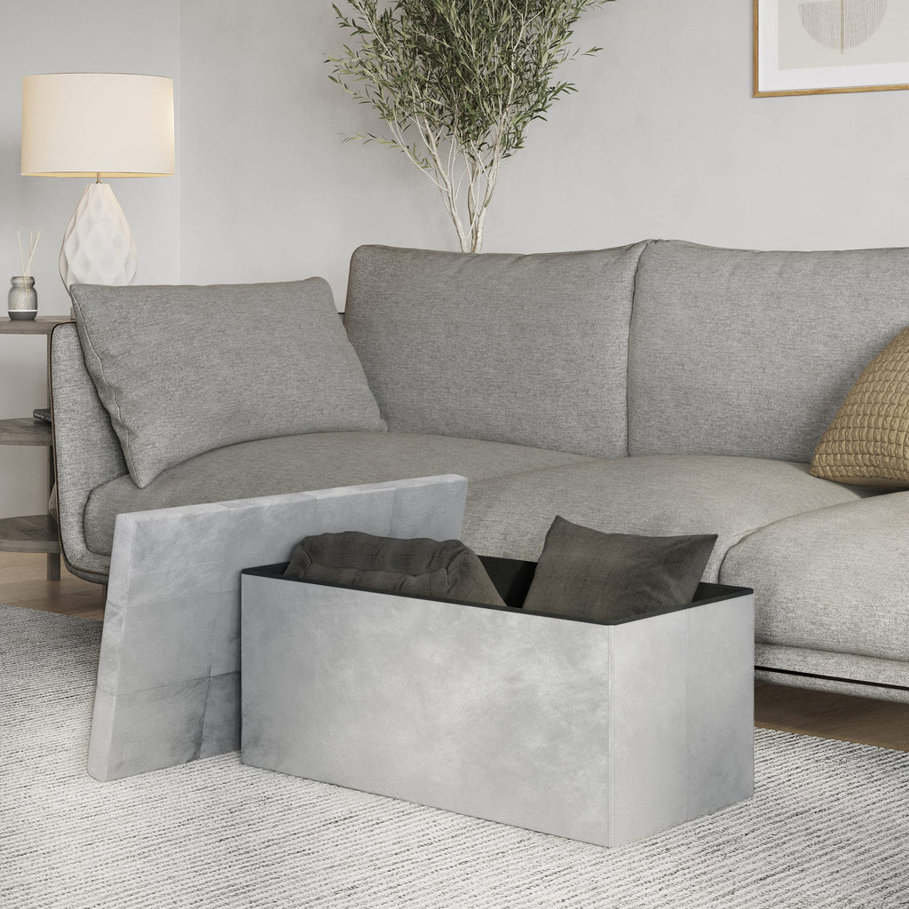 Storage Ottoman - Velvet Tufted Footrest, Linen Chest, or Bench Organizer with Removable Lid Room, or Entryway by