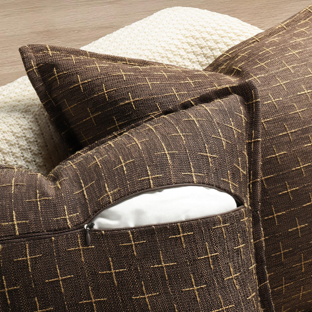 12x20 Pillow Covers Set of 2 Soft Polyester Textured Pillow Covers with Stylish Flange Edge Cozy Farmhouse Throw