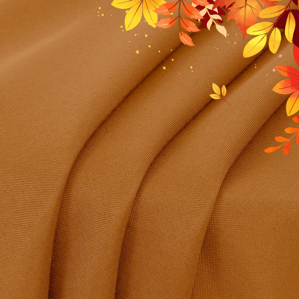 Round Tablecloth 90 Inch Light Brown Fall Table Cloth, Bronze