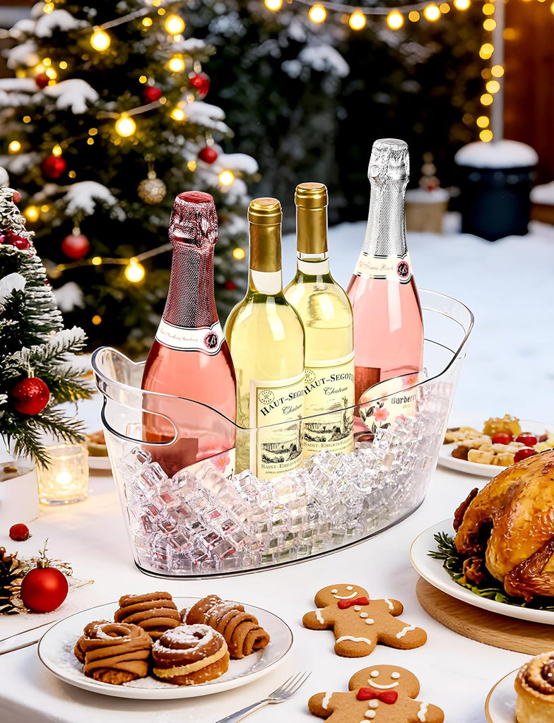 7L Ice Buckets for Parties, 2-Pack Clear Acrylic Champagne Bucket - Set of 2