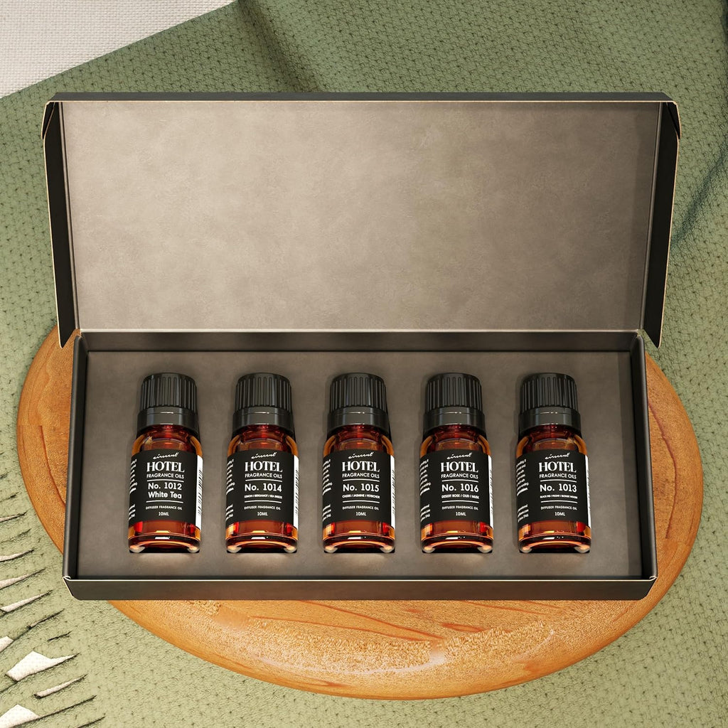 AirScent Hotel Diffuser Oil Gift Set - 5-Star Hotel Scents - 5 Pack | 10 mL, 0.34 fl oz Fragrance Oil Set - Inspired