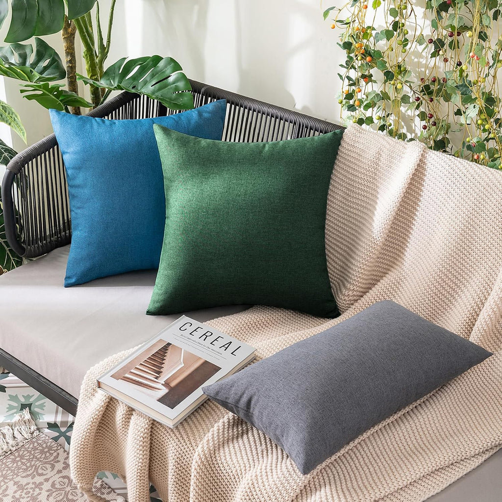 Decorative Outdoor Pillow Covers Christmas 18x18 Emerald Green - Set of 2