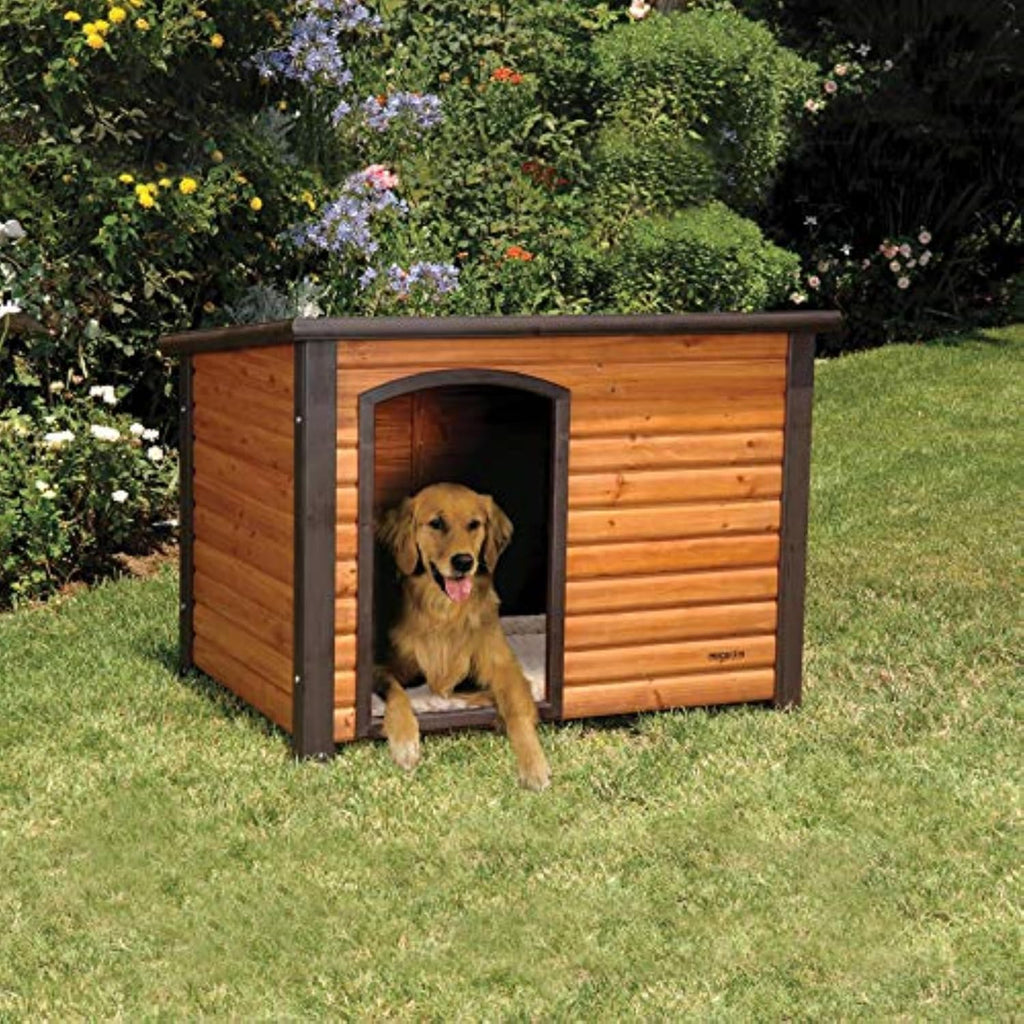 Log Cabin Dog House, Large, Natural Wood