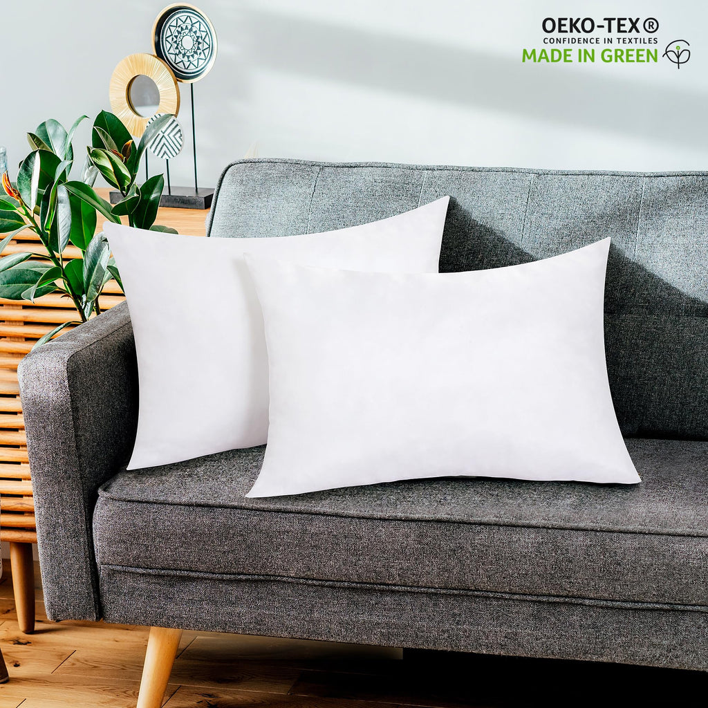 14 x 22 Pillow Insert - Down Alternative Throw Pillows Insert - Square Pillow Pack of 2 White - Bed & Couch Pillows