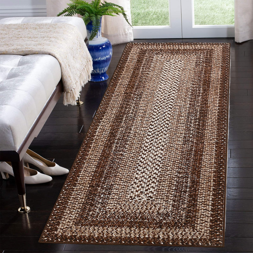 2x6 Runner Rug Braided Print Hallway Area Rugs Machine Washable