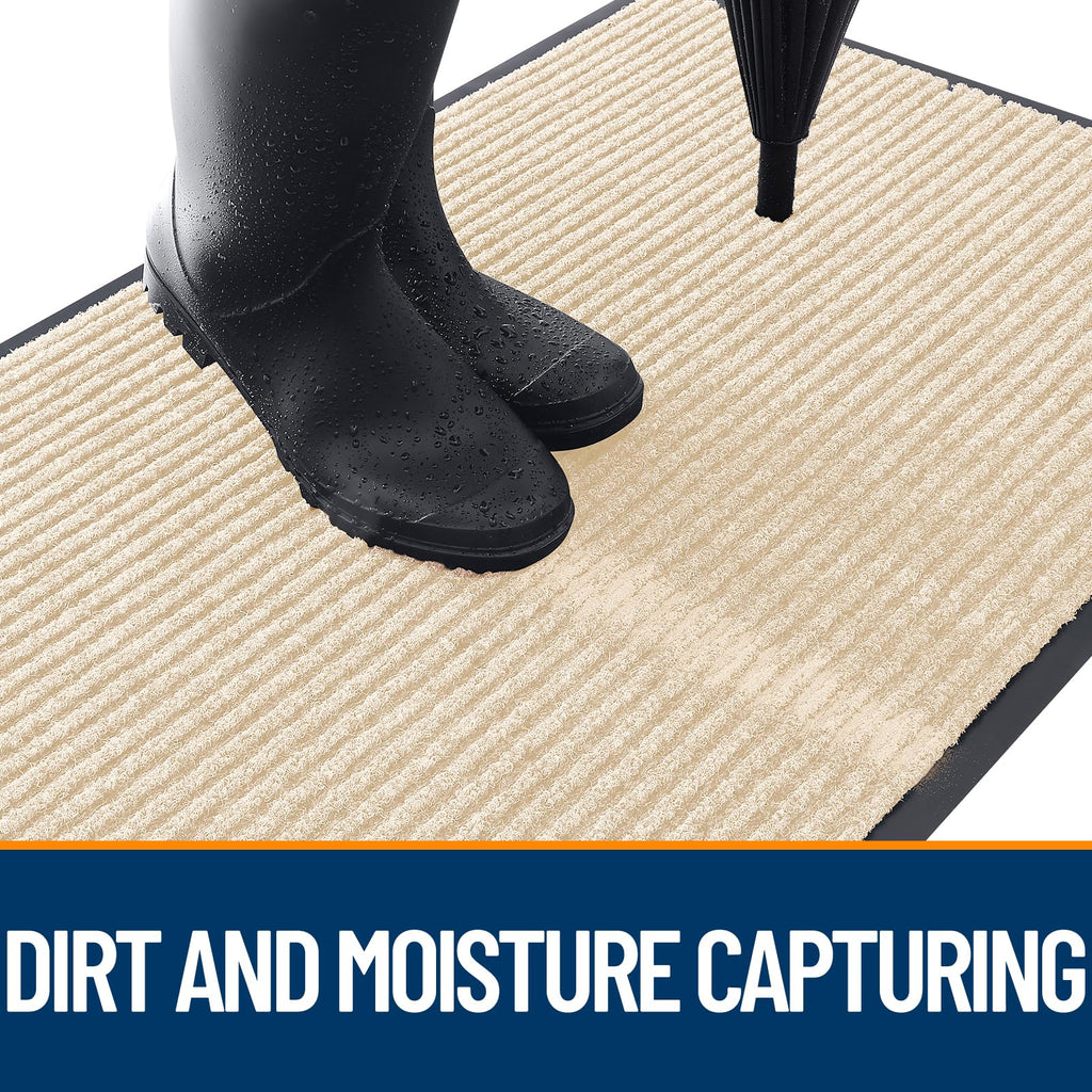 2-Pack Front Door Mats 59x34, Waterproof Heavy-Duty Doormats