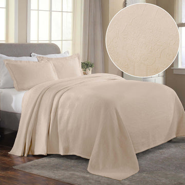 Cotton 2-Piece Bedspread Set, Oversized Bedspread, 1 Pillow Sham, Medium Weight Blanket, Home Bed Decor, Warm