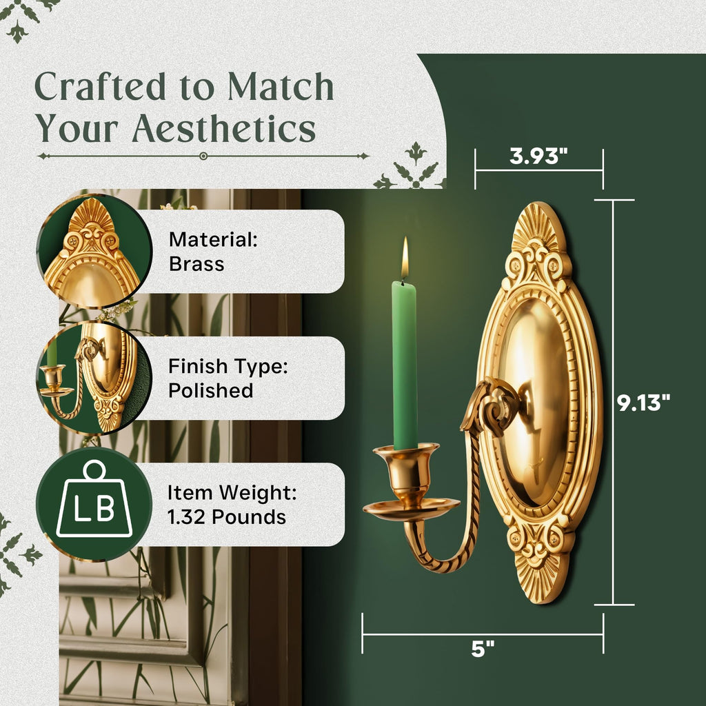 Supply 9.1 in Victorian Wall Sconce Candle Holder Antique