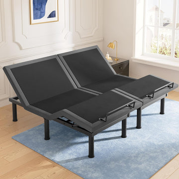 T450 Adjustable Bed Frame Split King (Sync Control as King) with Remote, Adjustable Base with Head&Foot Incline, Zero