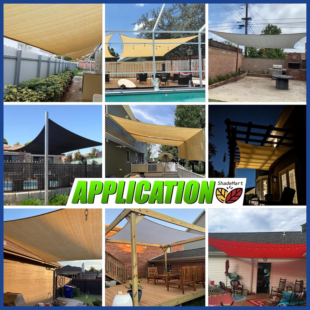 20' x 24' Brown Sun Shade Sail UPF50 Rectangle smTAPS10 Canopy Fabric Cloth Screen, Water and Air Permeable & UV