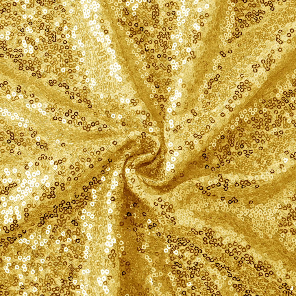 5 Yard Sequin Fabric by The Yard, Gold, 48 Inch Width
