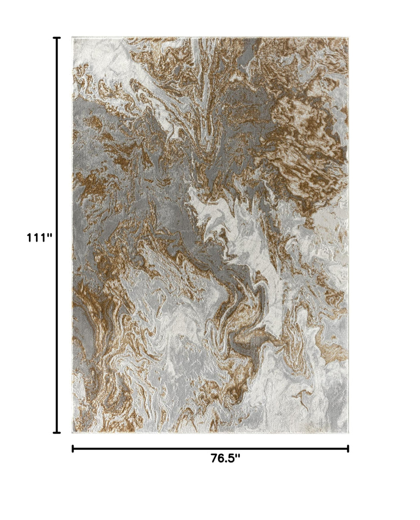 Marble Swirl Abstract Area Rug, Gray