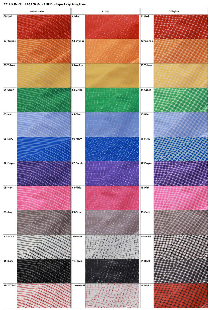 Stripe Lazy Gingham 20COUNT Cotton Print Fabric (Quarter, B-Lazy)