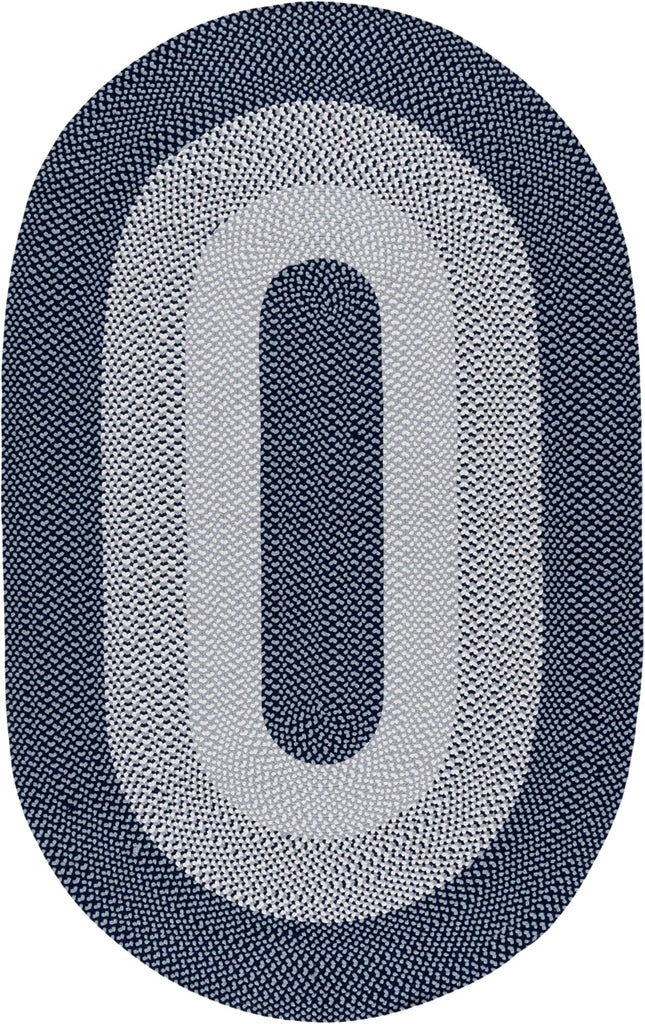 Braided Oval Rug 5x8, Grey & Blue BRA822F