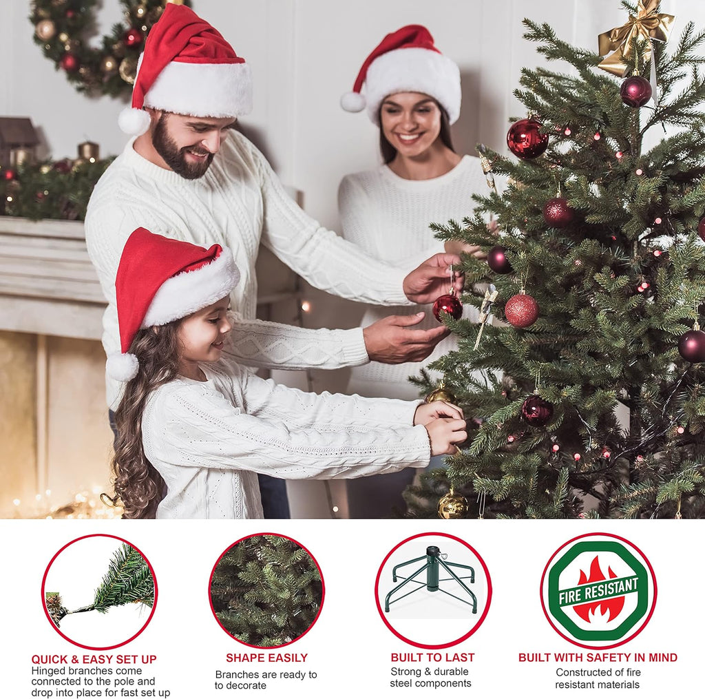Pre-Lit 7.5' Hillside Spruce Artificial Christmas Tree with 450 Lights, Green