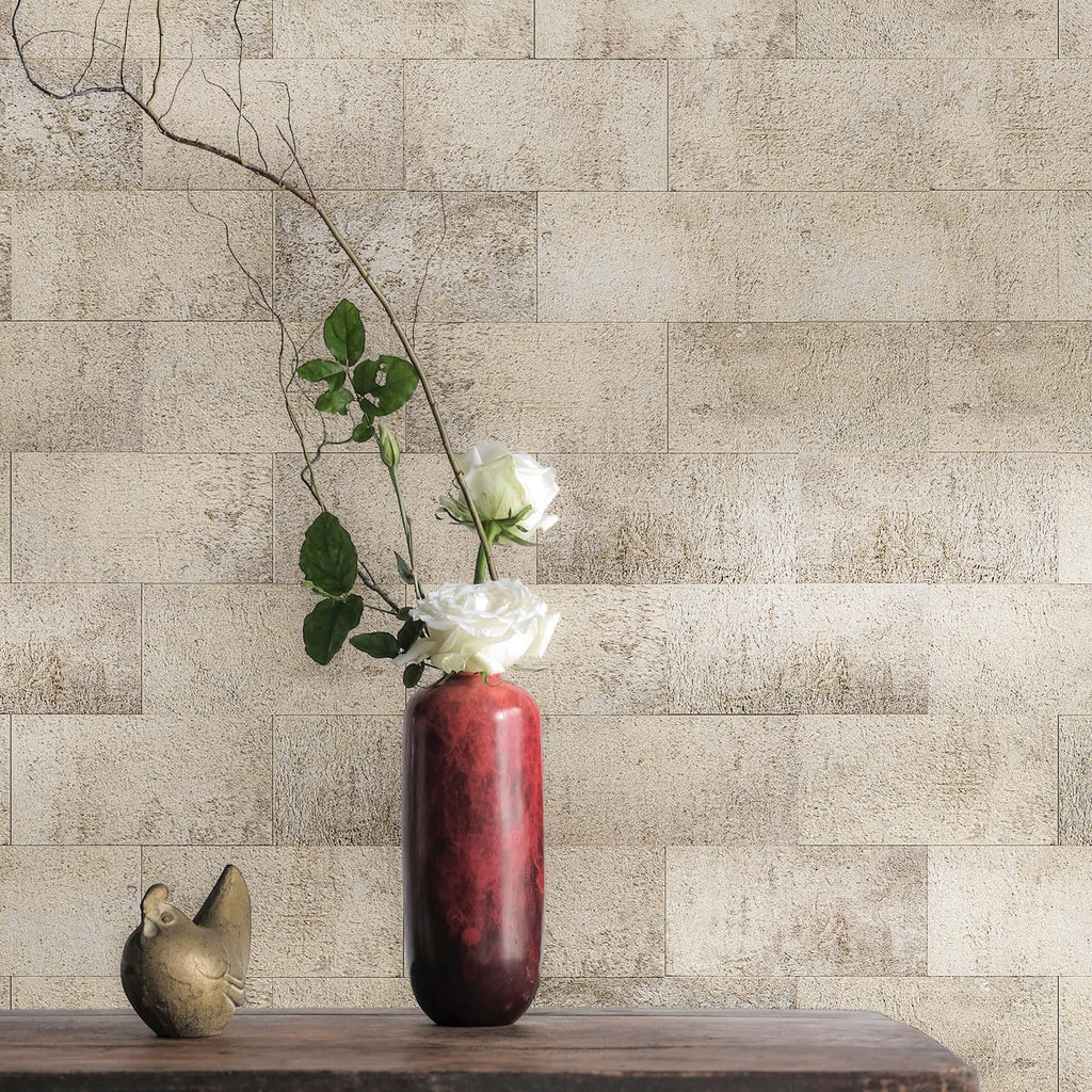 102-Pack Peel and Stick Backsplash, Stick on Subway Tile, Stone Beige