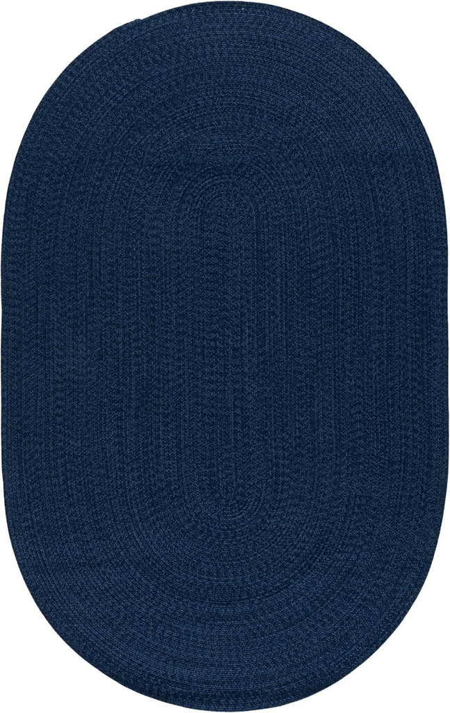 Braided Indoor/Outdoor Washable Oval Rug 4x6, Navy BRD315N