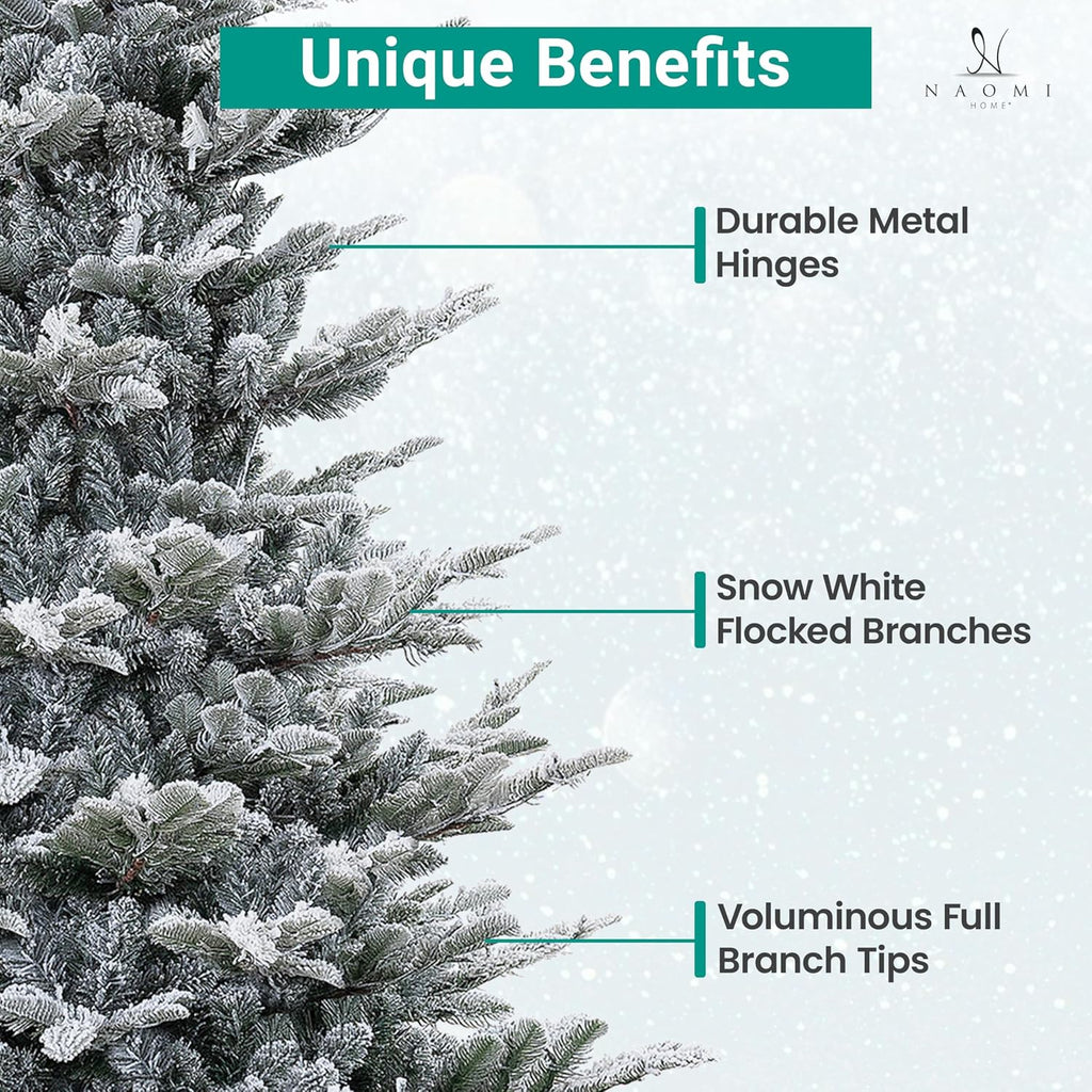 Marley Artificial Prelit Snow Flocked Christmas Tree