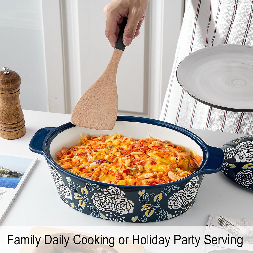 Ceramic Casserole Dish With Lid, Casserole Dishes for Oven, Dish Lasagna Pans For Cooking, Oval Pan, Dutch Oven