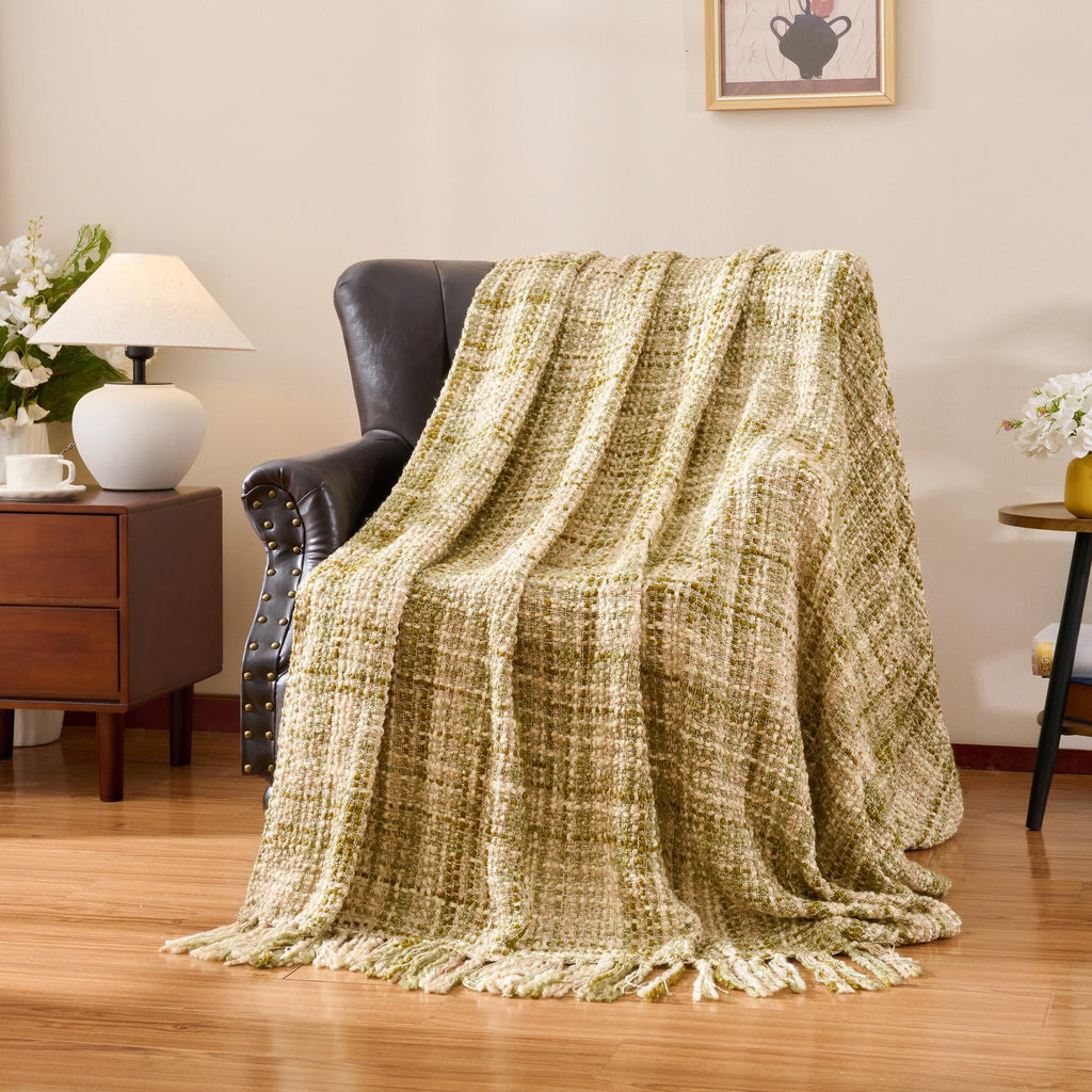 Multi-Color Cable Woven Throw Blanket for Couch - 60"X80"