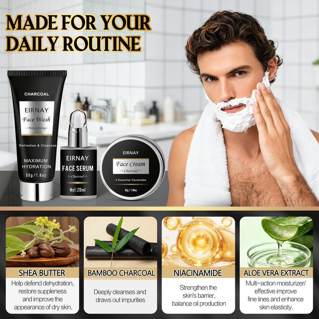 Spa Gifts for Men, Charcoal Bath and Beard Grooming Kit