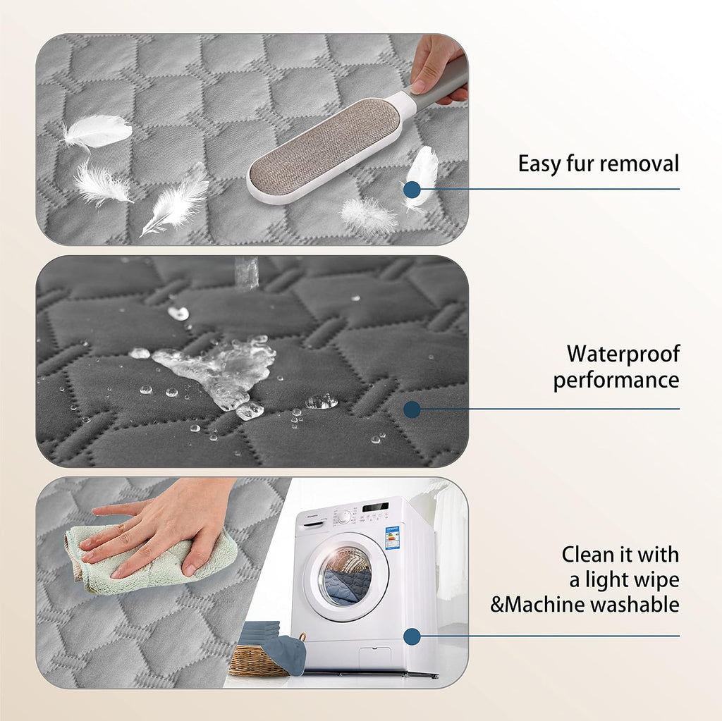 Waterproof Pet Blanket for Bed, Washable Couch Cover for Dog Cat