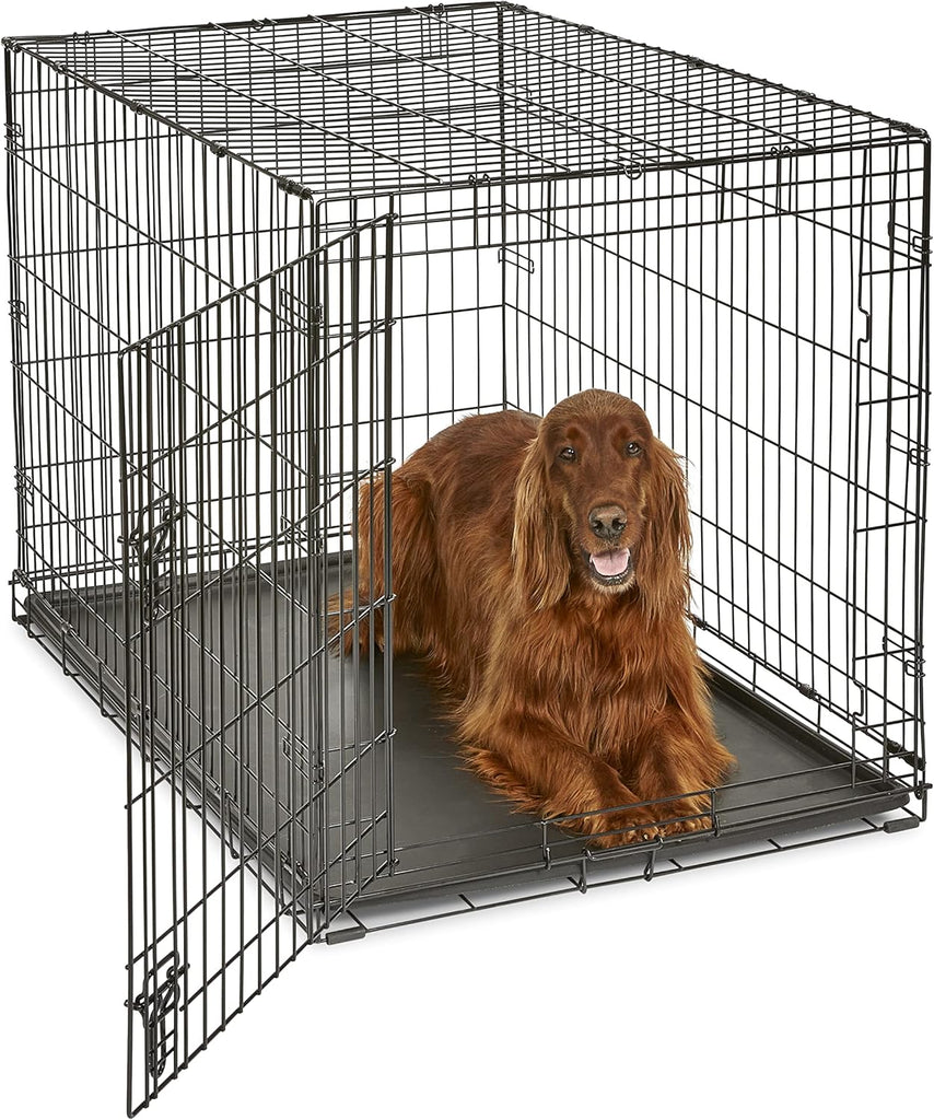 42-Inch New World Crate for Large Breeds, 71-90 lbs, Single Door Folding Dog Crate, Leak-Proof Tray & Secure Latch