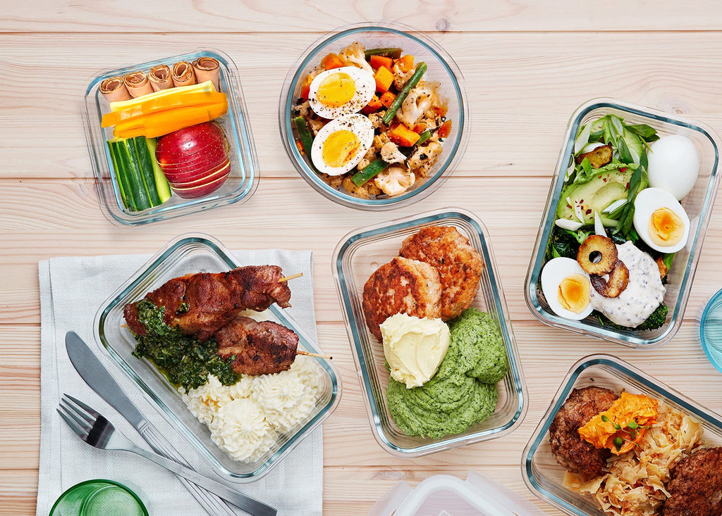 30 Piece Extra Large Glass Food Storage Containers with Lids,Gray