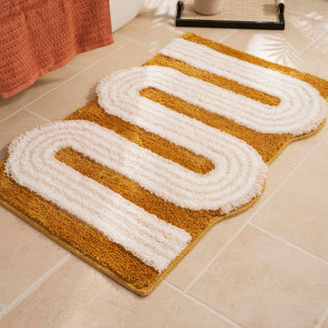Unique Boho Bathroom Rugs, Cute Bath Mat with Funky Design, Fun Bohemian Decor Bedroom, Machine Washable Soft