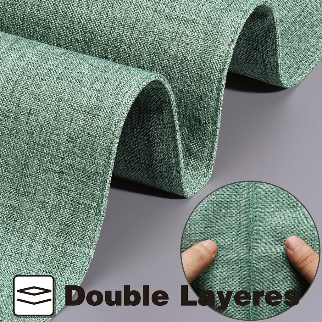 Linen Cloth Double Layers Placemats, Cotton Woven Placemats, Kitchen Table Farmhouse Decor Heat Resistant - Set of 6