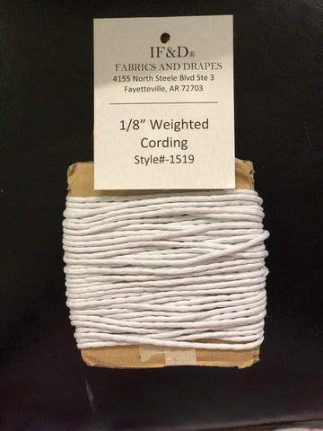 1/8" Wide Leaded Weighted Drapery Tape/Cording Style # - WC - 0041 (3 Yards)