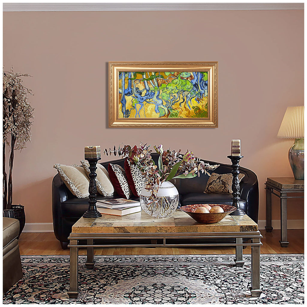 Tree Roots by Vincent van Gogh, Wide Gold Embossed Framed Art