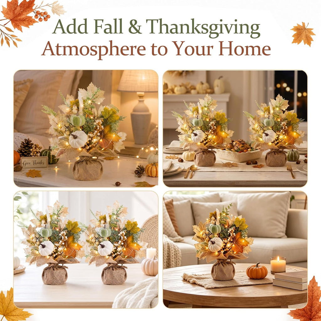 Fall Thanksgiving Table Decorations, Centerpieces for Tables - Set of 2