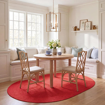 Braided Indoor/Outdoor Washable Oval Rug, Rust & Red BRD317P