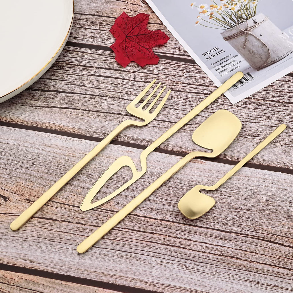 Flatware Set 32-piece Silverware Set Matte Finished Cutlery Set Service for 8 Include Knife/Fork/Spoon/Coffee spoon