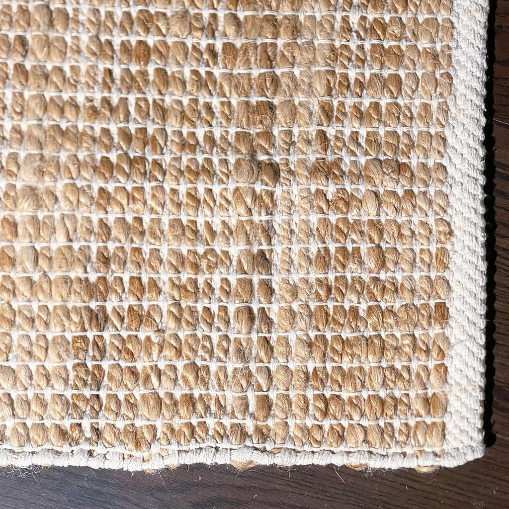 2x3 Jute Cotton Hand Woven Rug | Braided Doormat, Boho, Rustic, Natural Jute/Ivory | Farmhouse Vintage Area Rugs, and
