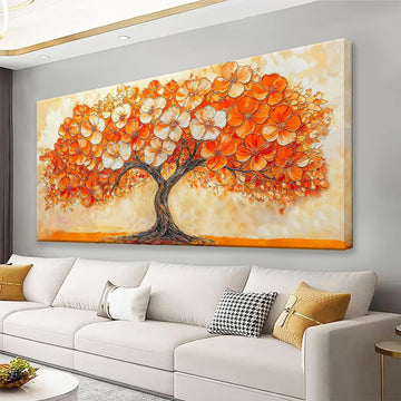 Canvas Art Wall Decor Orange Tree Abstract Wall Art Picture Modern Landscape Abstract Art Painting Home Wall Decor