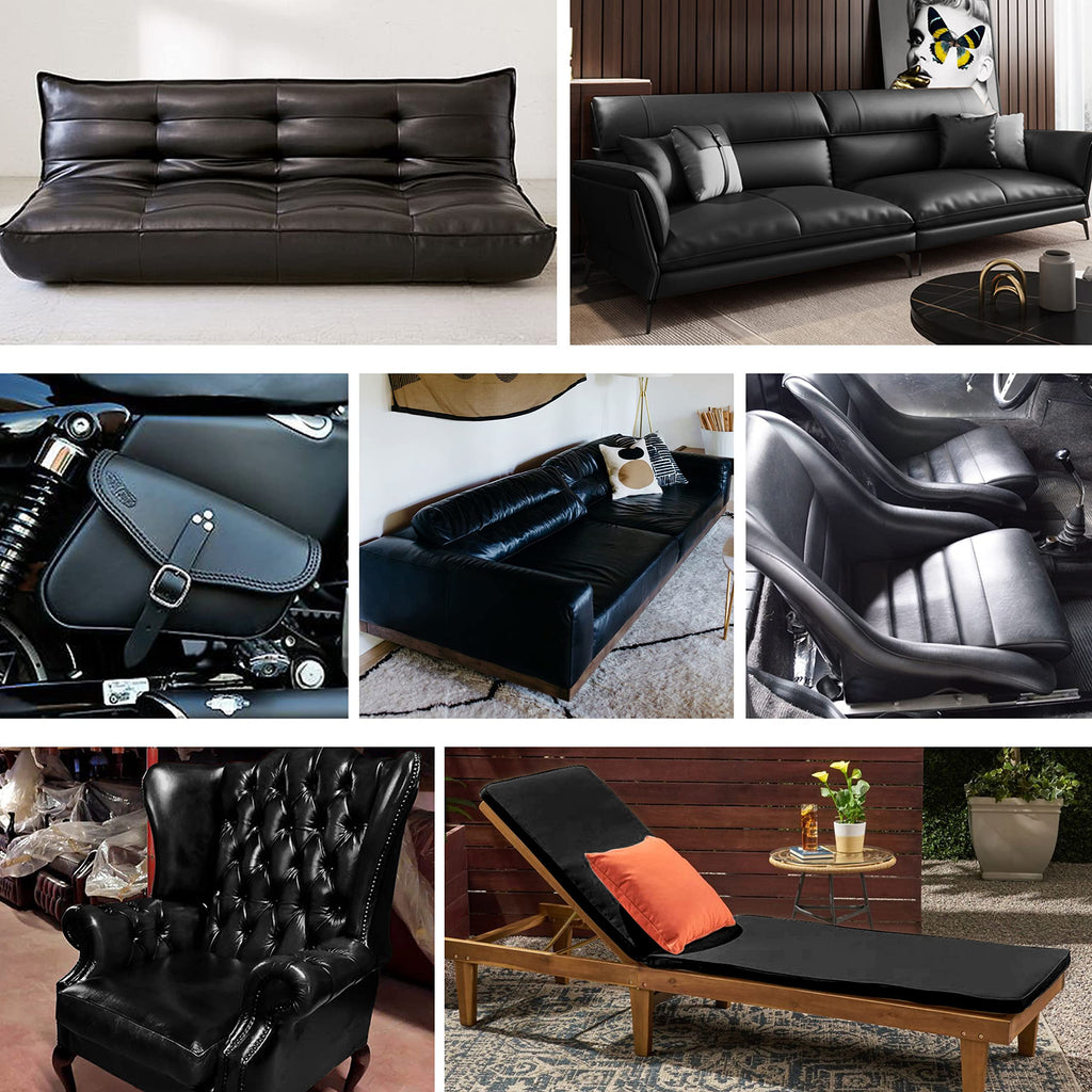 Black : 54"x72" Faux Leather for Boat Seats