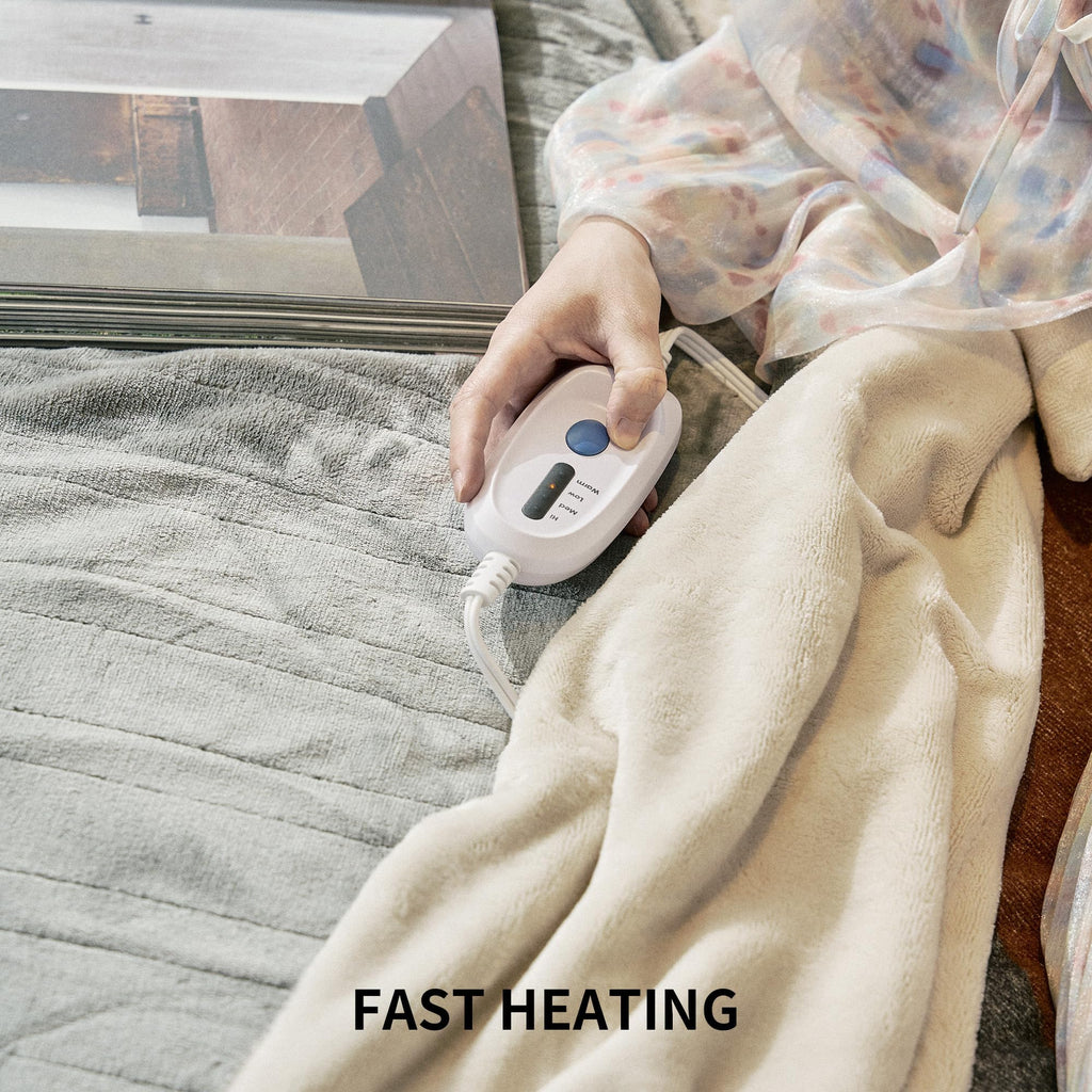 Heated Blanket, 4 Heat Levels Electric Blanket, Grey