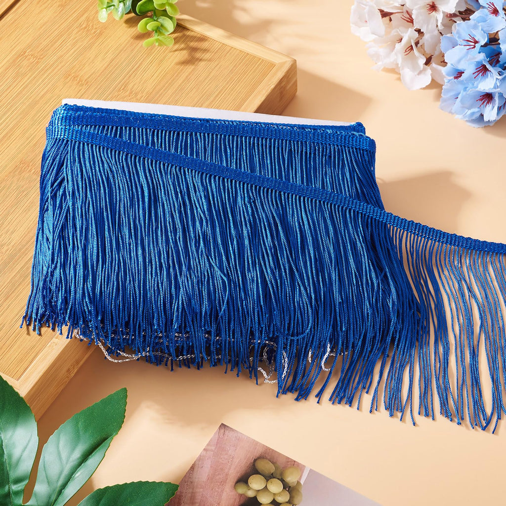 6 Inches Fringe Trim Tassel, Fringe Trim Long Tassel Ribbon Polyester Lace Ribbon Trim for Sewing Clothing - 10 Yards