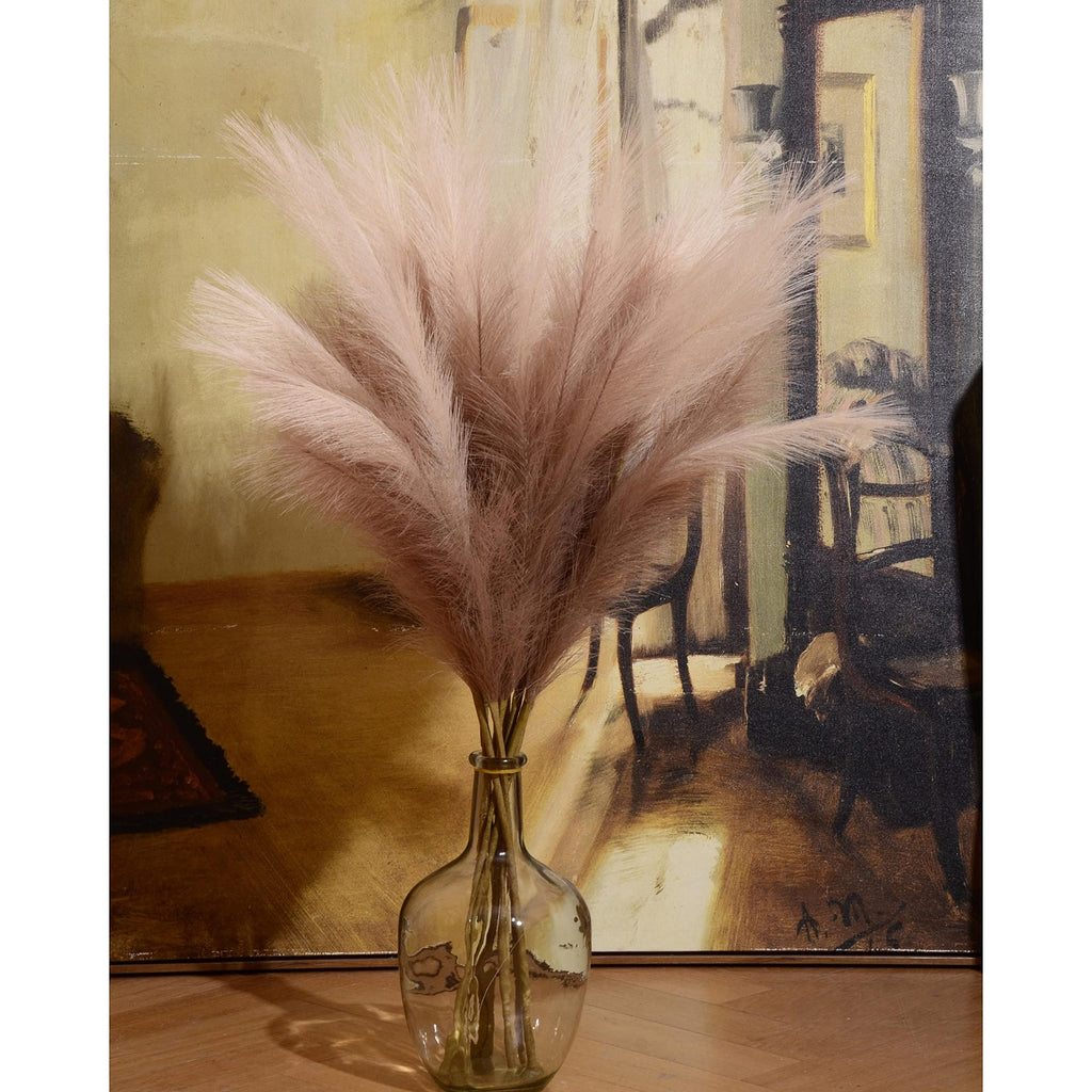 Faux Pampas Grass, 9 PCS 37''/3.1FT Tall Fluffy Fake Pompas Floral, Large Artificial Pompous Grass Branches for Floor