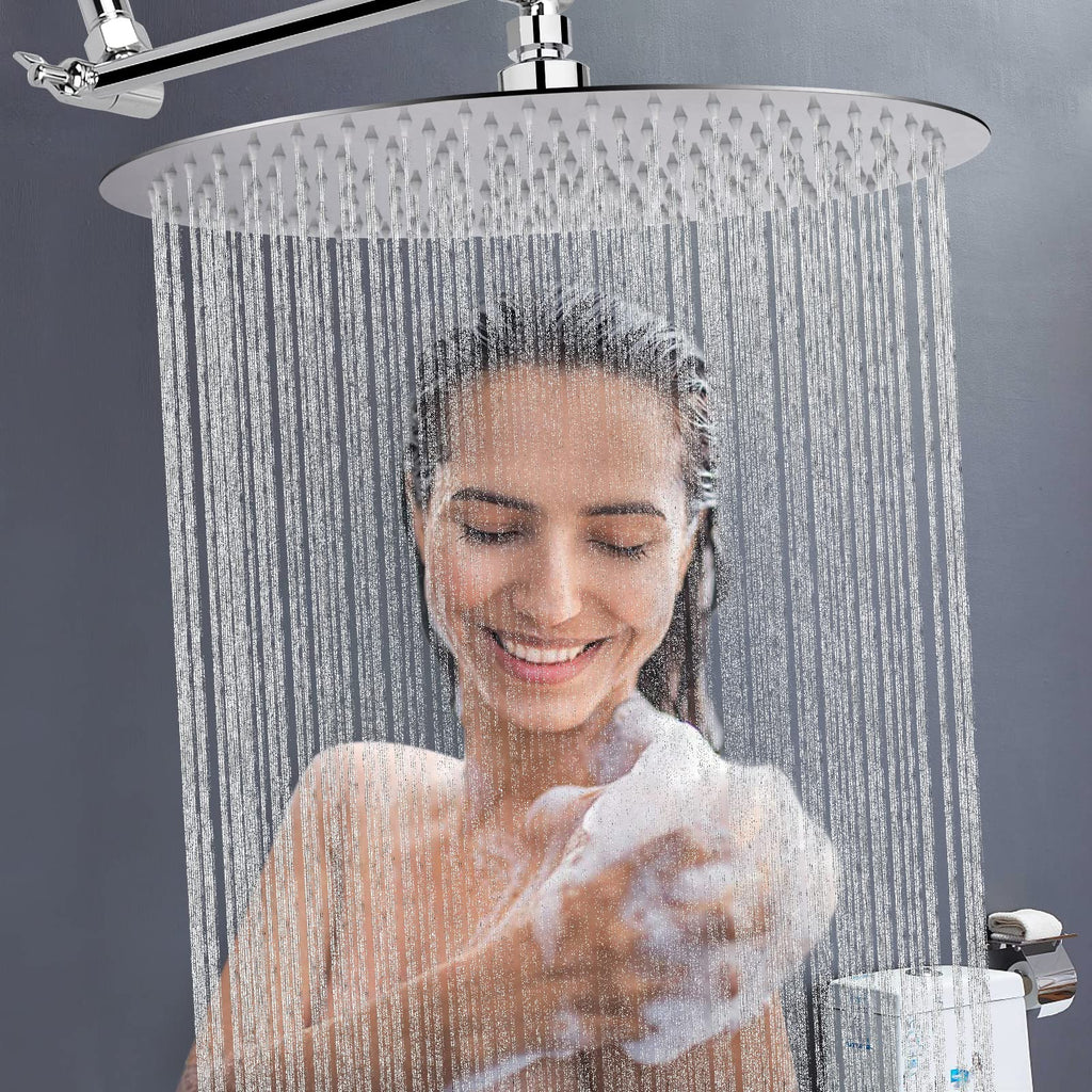 Rain Shower Head, Ultra-Thin Design-Pressure Boosting, Awesome Some Experience, High Flow Stainless Steel Rainfall